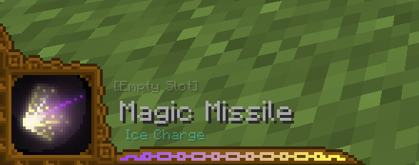 Spell Casting GUI with magic missile spell selected