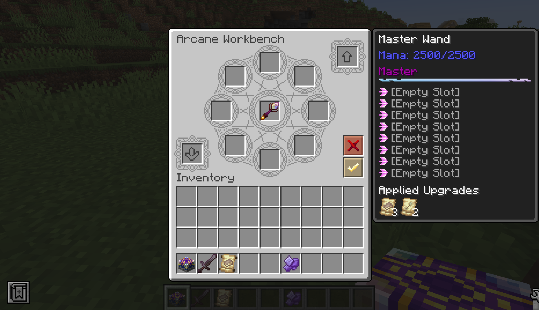 Arcane Workbench with some wand upgrades