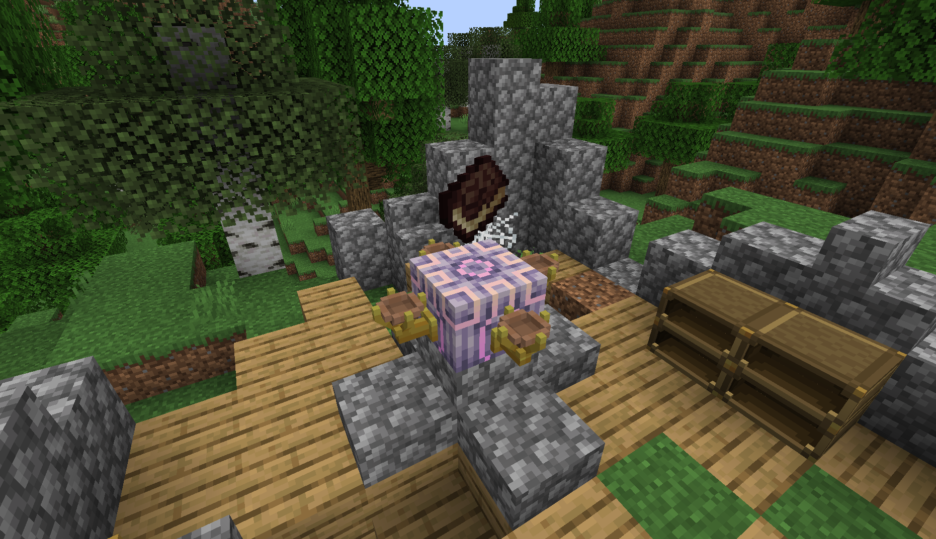 Imbuement altar with a ruined spell book in the center